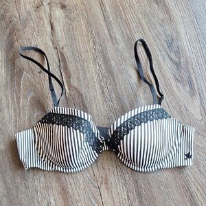 Aerie Black And White Striped Bra Size 36B